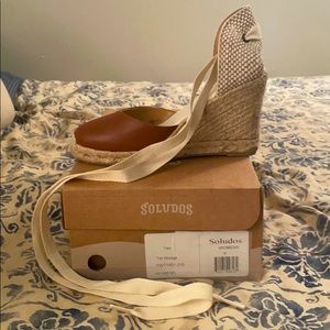 Soludos Tall Wedge Tan Espadrilles